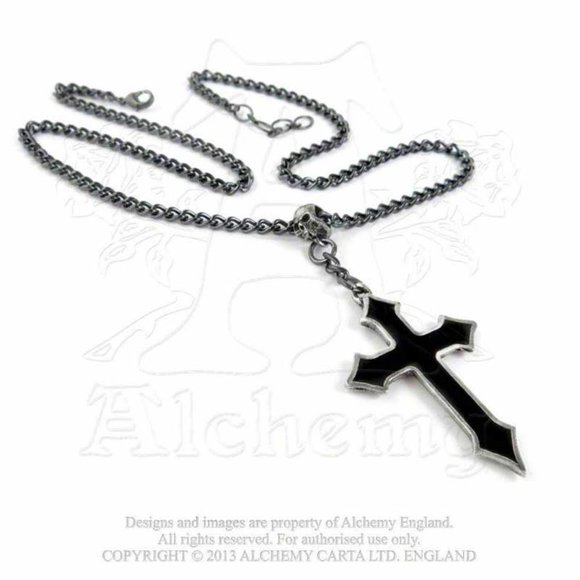 Alchemy Gothic Osbourne's Black Cross Necklace NWT - Picture 4 of 4